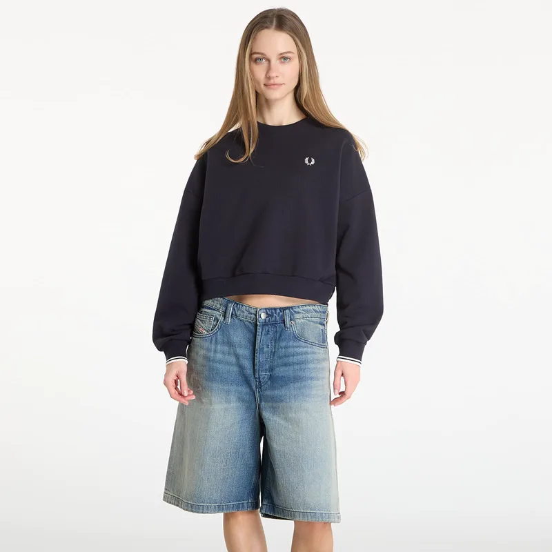 Φούτερ FRED PERRY Tipped Sweatshirt Navy 6