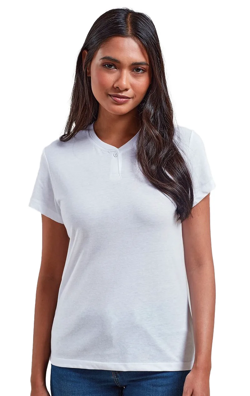 T-shirt γυναικείο με κουμπί PREMIER PR319 Comis White