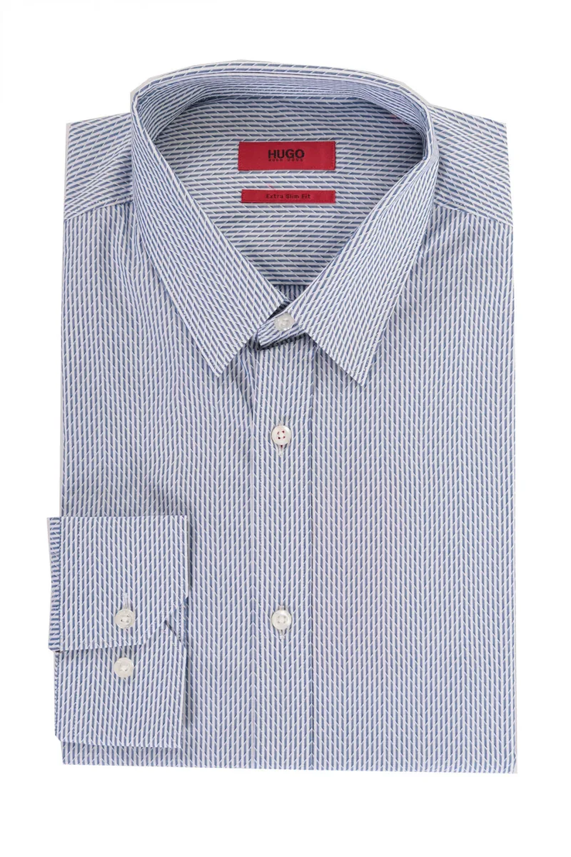 HUGO ΠΟΥΚΑΜΙΣΟ ΜΙΚΡΟΣΧΕΔΙΟ EXTRASLIM FIT ELISHA ΜΠΛΕ