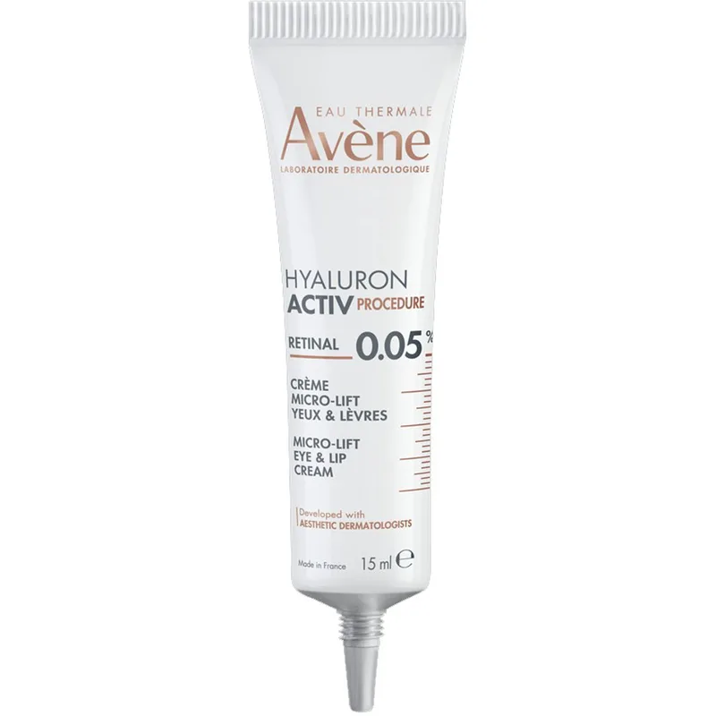 Avene Hyaluron Activ Retinal Micro Lift Eyes & Lips Cream Κρέμα Ματιών & Χειλιών που Συσφίγγει το Περίγραμμα, Γεμίζει τις Ρυτίδες & Αναδεικνύει τη Λάμψη με 0,05% Ρετιναλδεϋδη 15ml