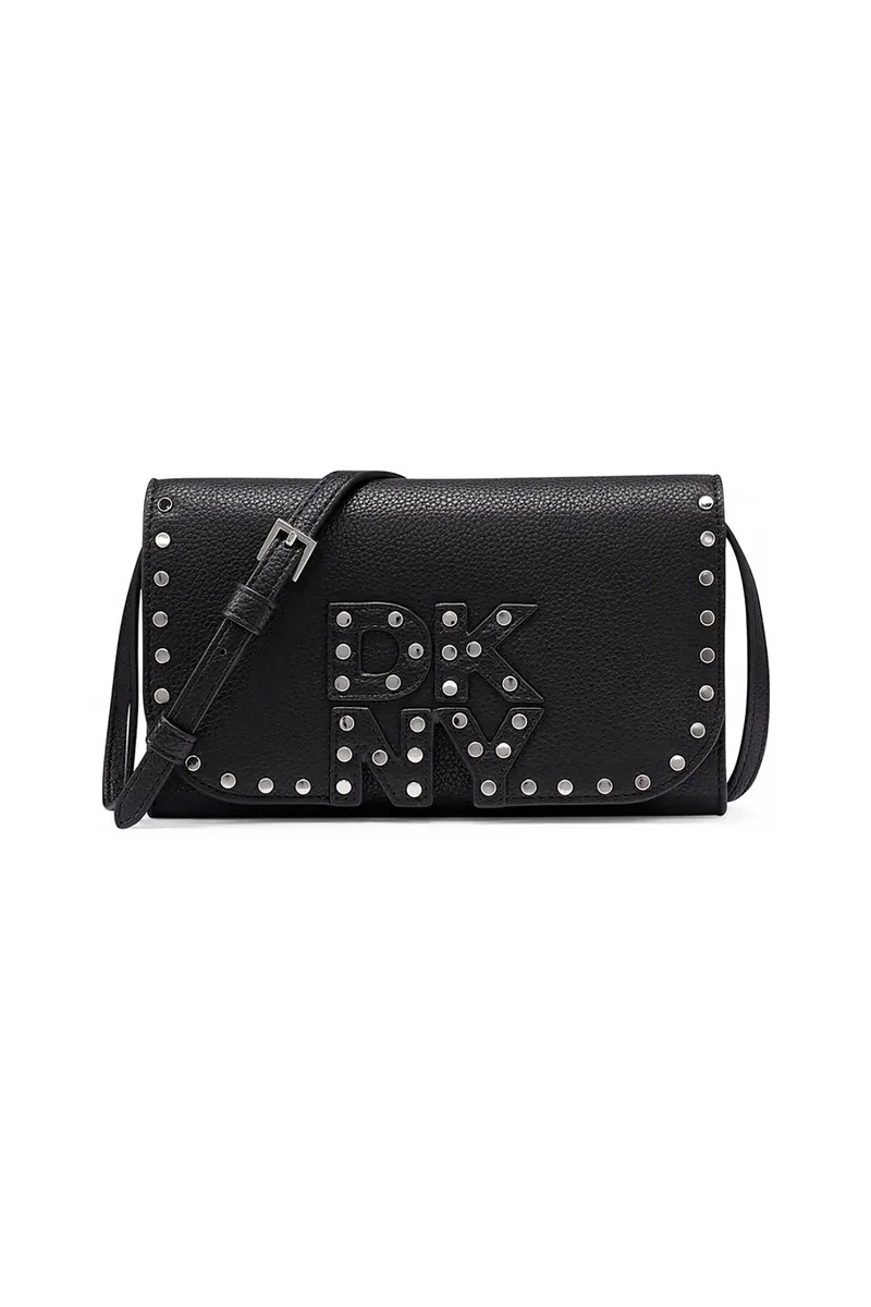 DKNY γυναικεία τσάντα crossbody με ανάγλυφο λογότυπο και τρουκς "Nicole" - R54EAJ40 Μαύρο
