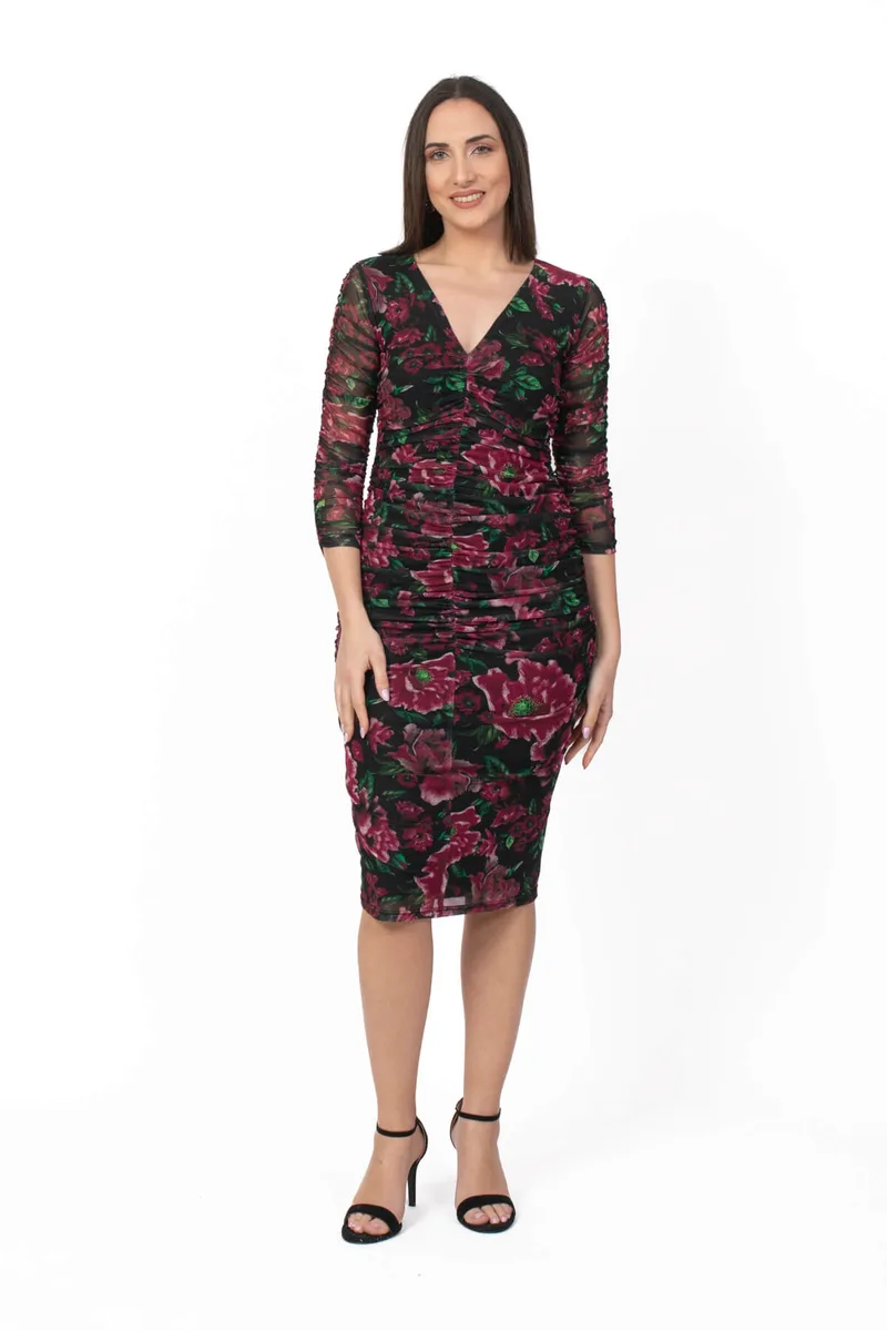 ΦΟΡΕΜΑ FLORAL ΜΙΝΤΙ ΜΕ ΣΟΥΡΕΣ MULTICOLOR