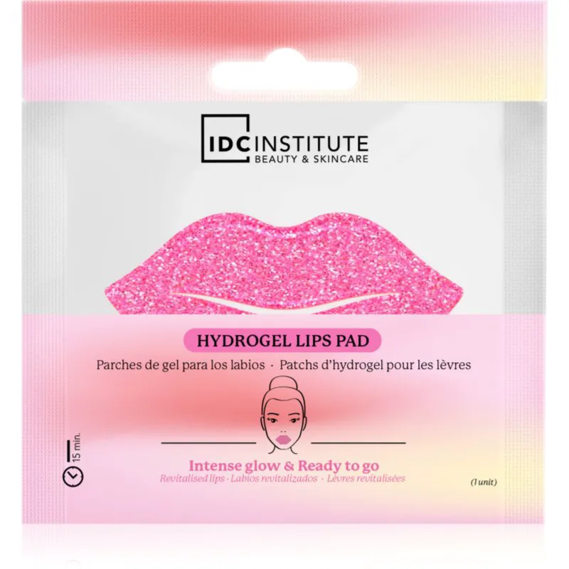 IDC Institute Glitter Lip Ροζ μάσκα υδρογέλης για τα χείλη 1 τμχ