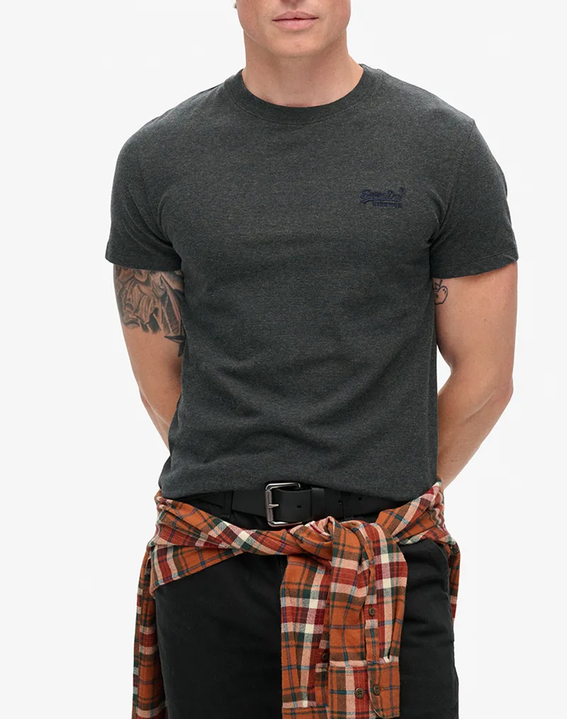 SUPERDRY ESSENTIAL LOGO EMB TEE ΜΠΛΟΥΖΑ ΑΝΔΡΙΚΟ M1011245A-B7Z DarkGray