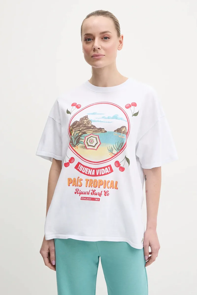 Βαμβακερό μπλουζάκι Rip Curl COVE HERITAGE