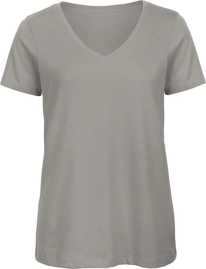 Γυναικείο T-Shirt TW045 B&C Organics Organic V-Neck Light Grey