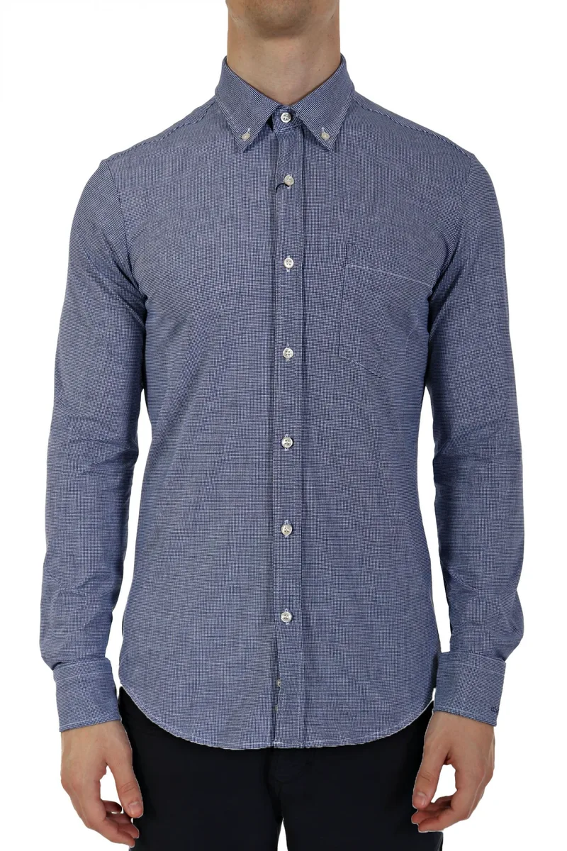 PAUL&SHARK ΠΟΥΚΑΜΙΣΟ ΜΙΚΡΟΚΑΡΩ BUTTON DOWN ΜΠΛΕ