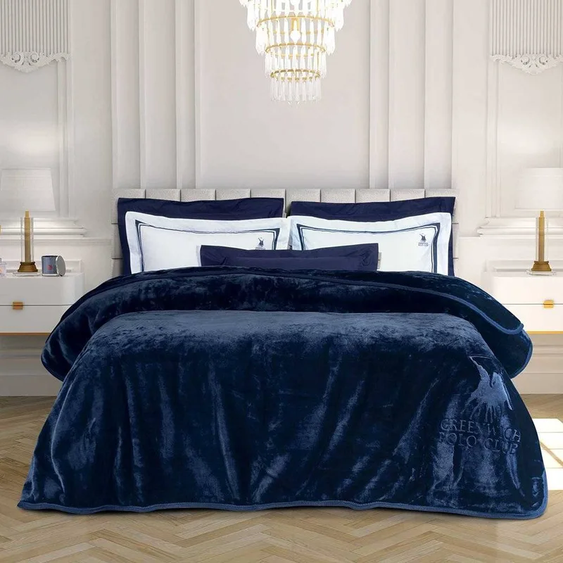 ΚΟΥΒΕΡΤΑ ΥΠΕΡΔΙΠΛΗ GPC POLO VELOUR 3439 ΜΠΛΕ 220X240CM