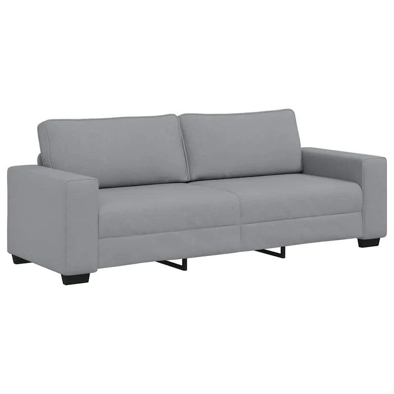 vidaXL Τριθέσιος Καναπές Ανοιχτό Γκρι 220x77x82 εκ. Ύφασμα