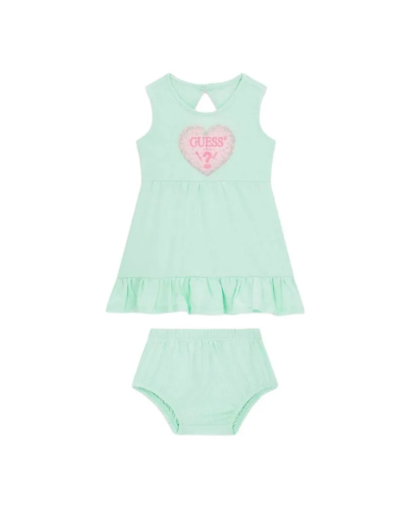 GUESS SET SL DRESS+PANTIE ΦΟΡΕΜΑ ΠΑΙΔΙΚΟ GIRL A6GK07K6YW4-G7FK LightGreen