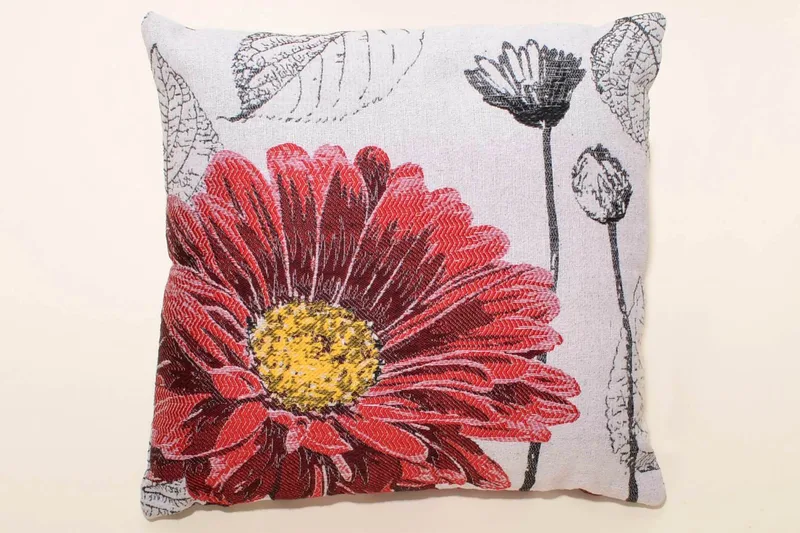 Μαξιλαροθήκη Διακόσμησης Silk Fashion Flower Red 45x45