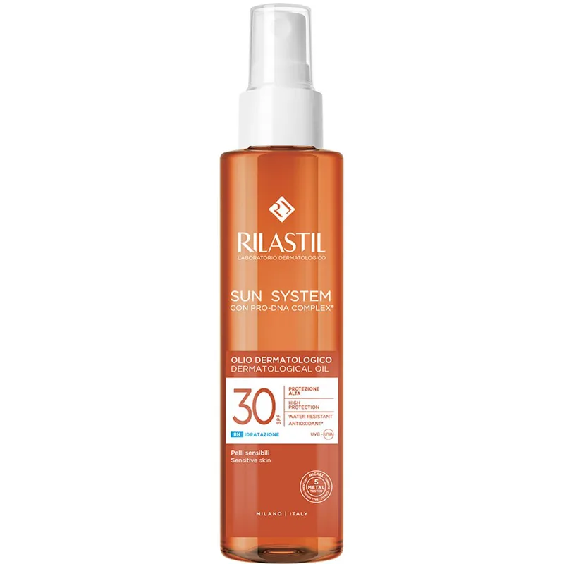 Rilastil Sun System Dermatological Oil Spf30 Ενυδατικό - Αντηλιακό Λάδι Σώματος Υψηλής Προστασίας σε Spray 200ml