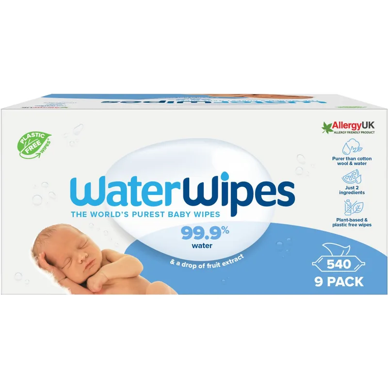 WaterWipes Baby Wipes 0m+ Άοσμα Μωρομάντηλα Καθαρισμού με 99.9% Νερό & 0.01% Εκχύλισμα από Σπόρους Γρκέιπφρουτ 540 Τεμάχια (9x60 Τεμάχια)
