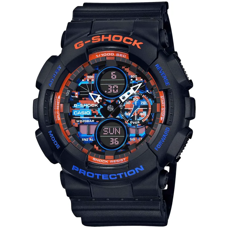 CASIO G-SHOCK Chronograph Black Rubber Strap GA-140CT-1AER