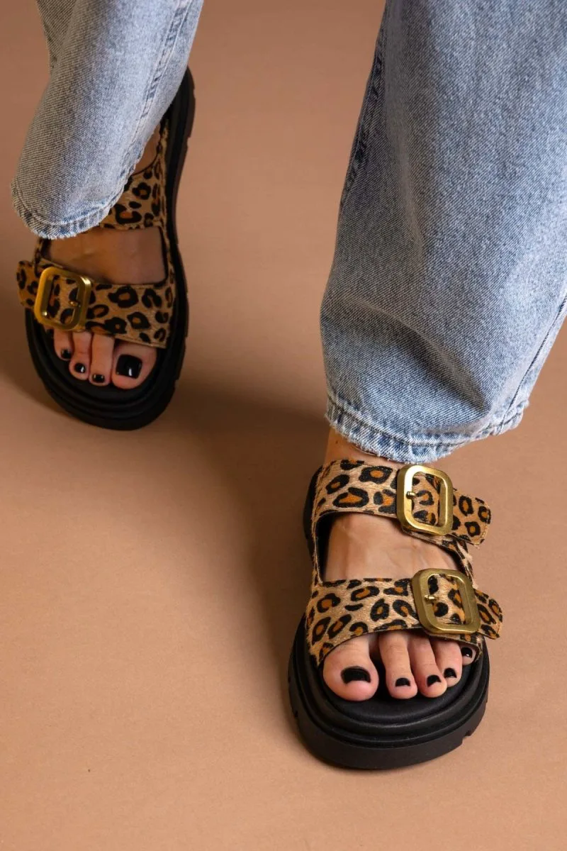 RAGAZZA Ponyskin Print Sandals - 01020 ( ponyskin print ) - Leopard