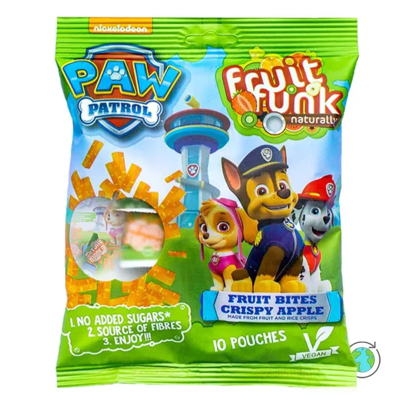 Παιδική Πολυσυσκευασία Paw Patrol Fruit Bites με γεύση Μήλο - FruitFunk - 10x10γρ No Sugar Added Gluten Free Lactose Free Vegan Palm Oil Free