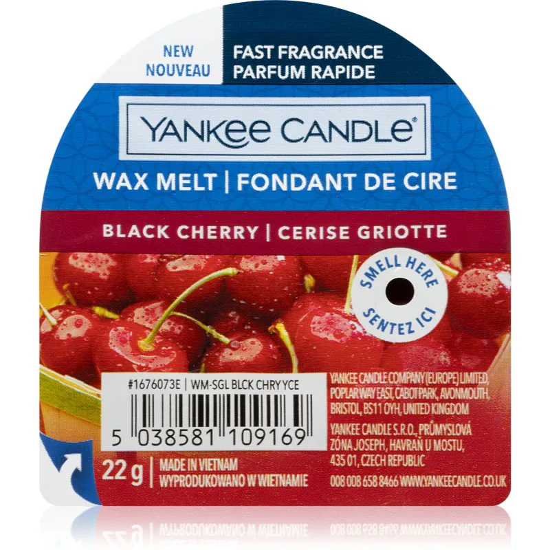Yankee Candle Black Cherry κερί για αρωματική λάμπα 22 γρ