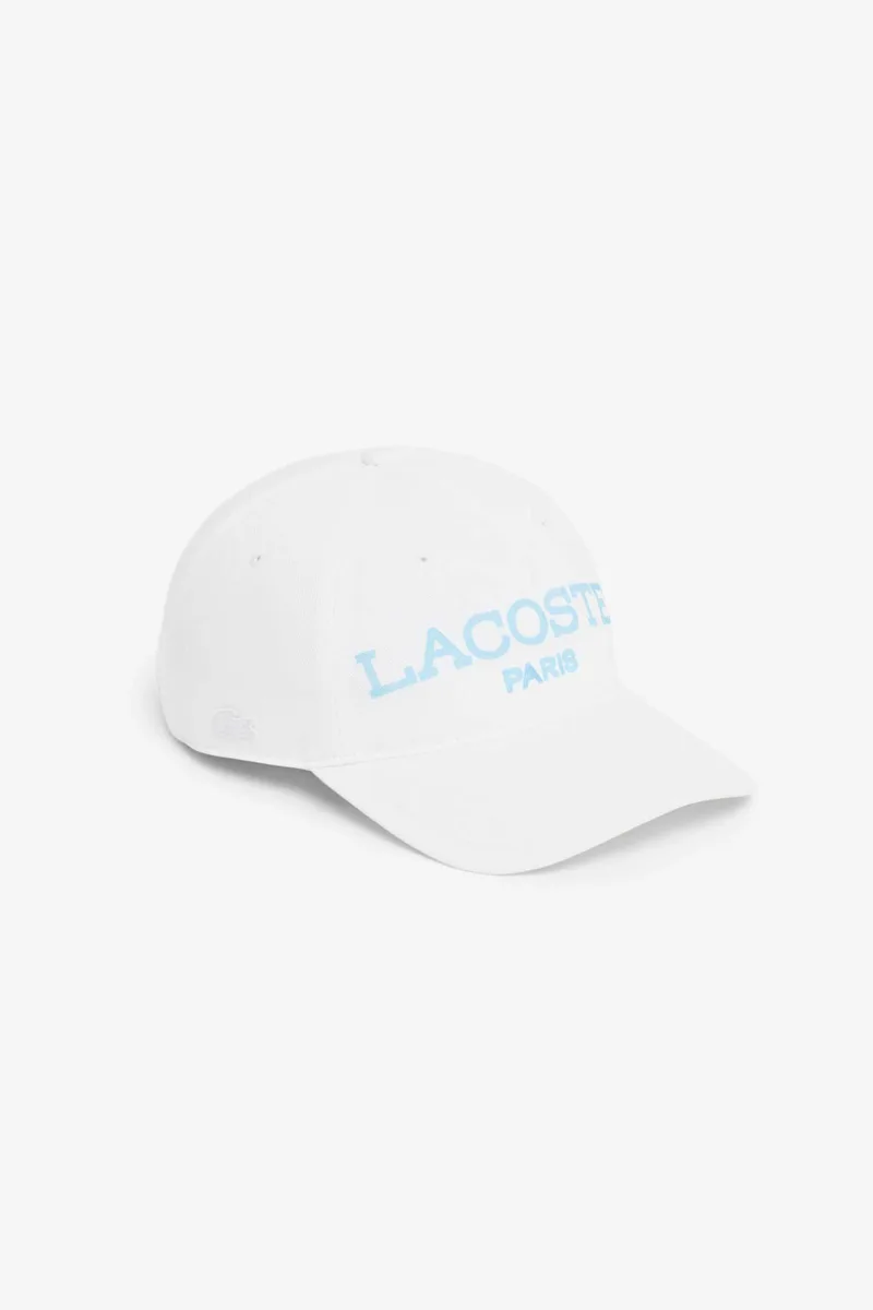 Lacoste unisex καπέλο jockey με logo print - RK2625 Λευκό