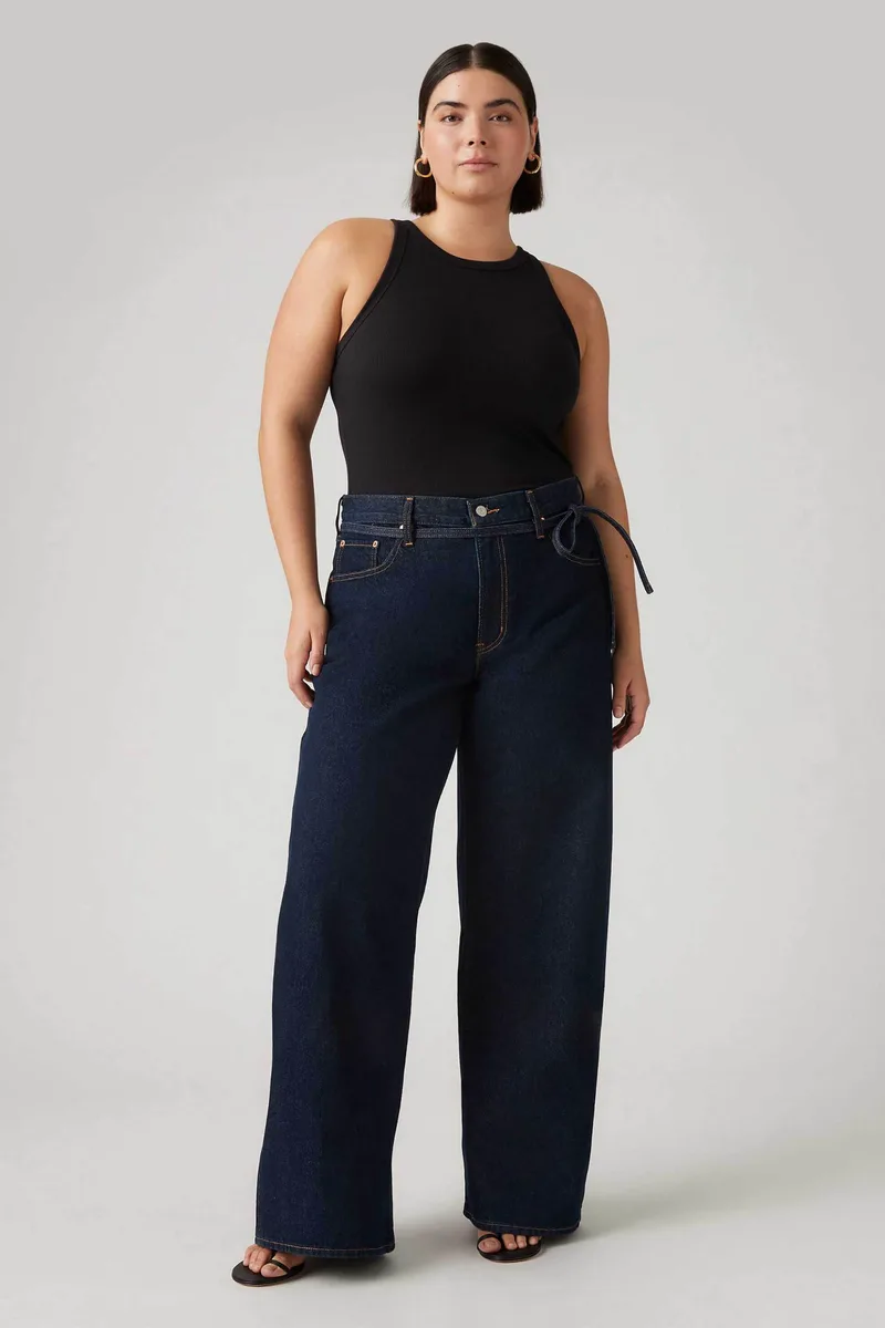 Levi's® γυναικείο τζιν παντελόνι ψηλόμεσο πεντάτσεπο Οversized Fit "XL Straight" - A87010007 Denim Blue Σκούρο