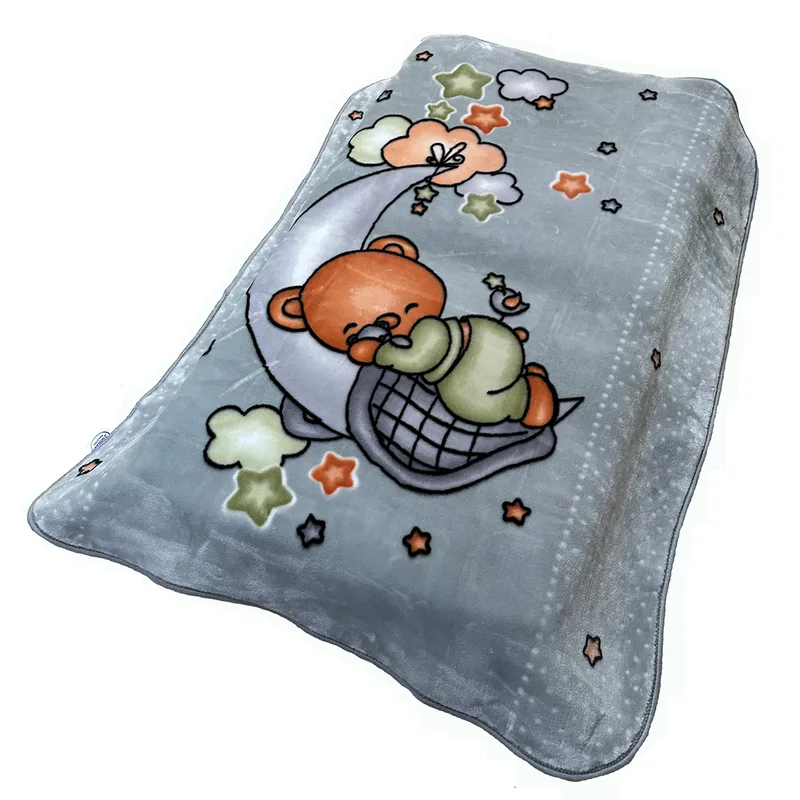 Κουβέρτα Βελουτέ Κούνιας (110x140) Dimcol Cresent Moon 33 Light Grey