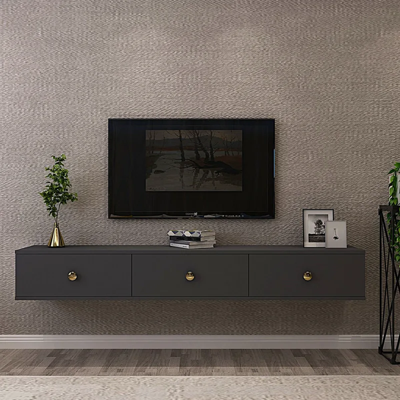 Έπιπλο Τηλεόρασης Zuzu 180 - Anthracite 555Chm1107 (180x25,6x29,6 cm)