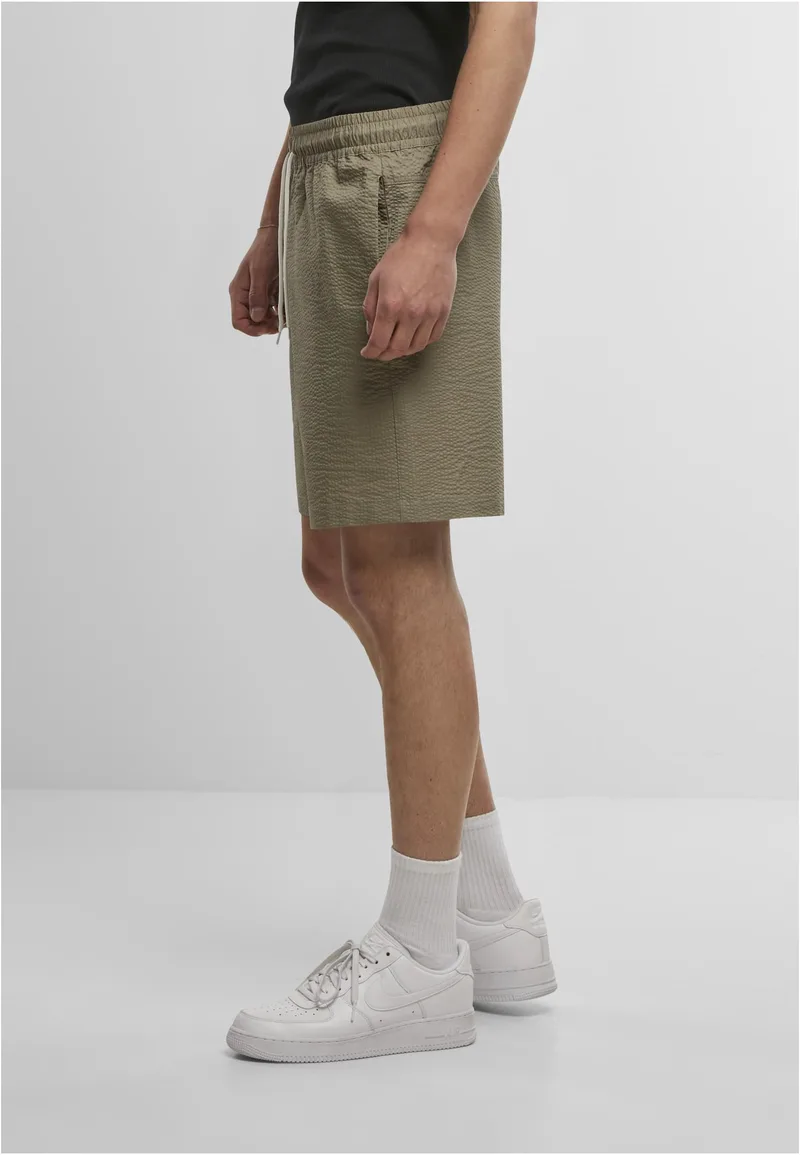 Basic Seersucker Shorts Urban Classics TB6617-18328 paleolive