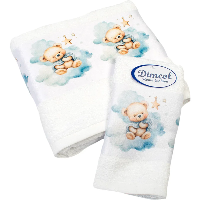 Παιδικές Πετσέτες Σετ 2τμχ Dimcol Cute Bear 302 White