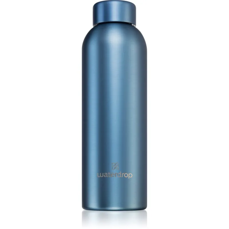 Waterdrop Thermo Steel Metal μπουκάλι νερού από ανοξείδωτο ατσάλι χρώμα Blue Brushed 600 ml