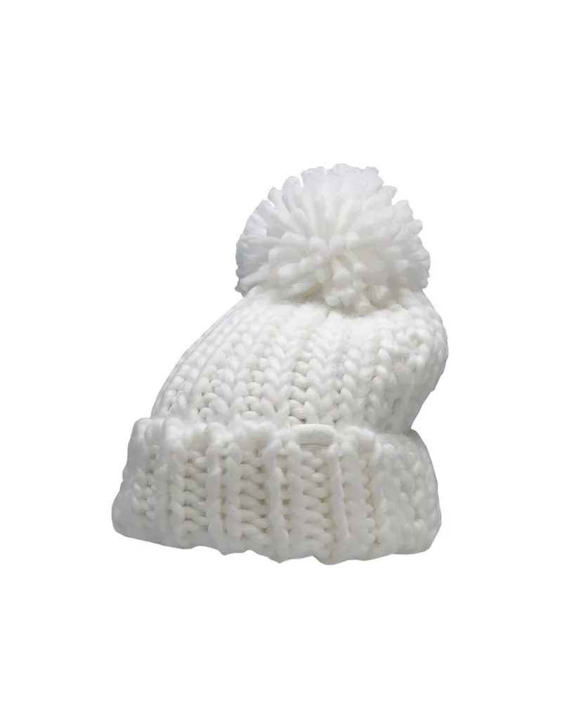 4F Pom Pom Beanie Γυναικείος Σκούφος Πλεκτός σε Μπεζ χρώμα H4Z22-CAD013-12S