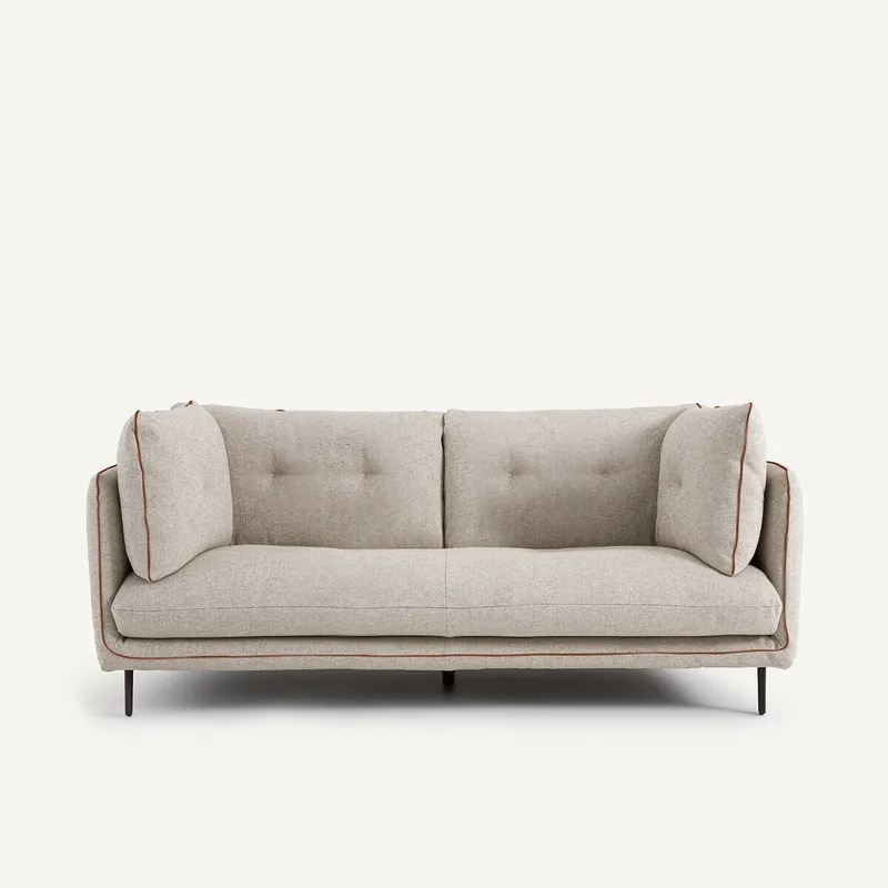 Καναπές compact από βισκόζη και λινό Μ106xΠ201xΥ80cm