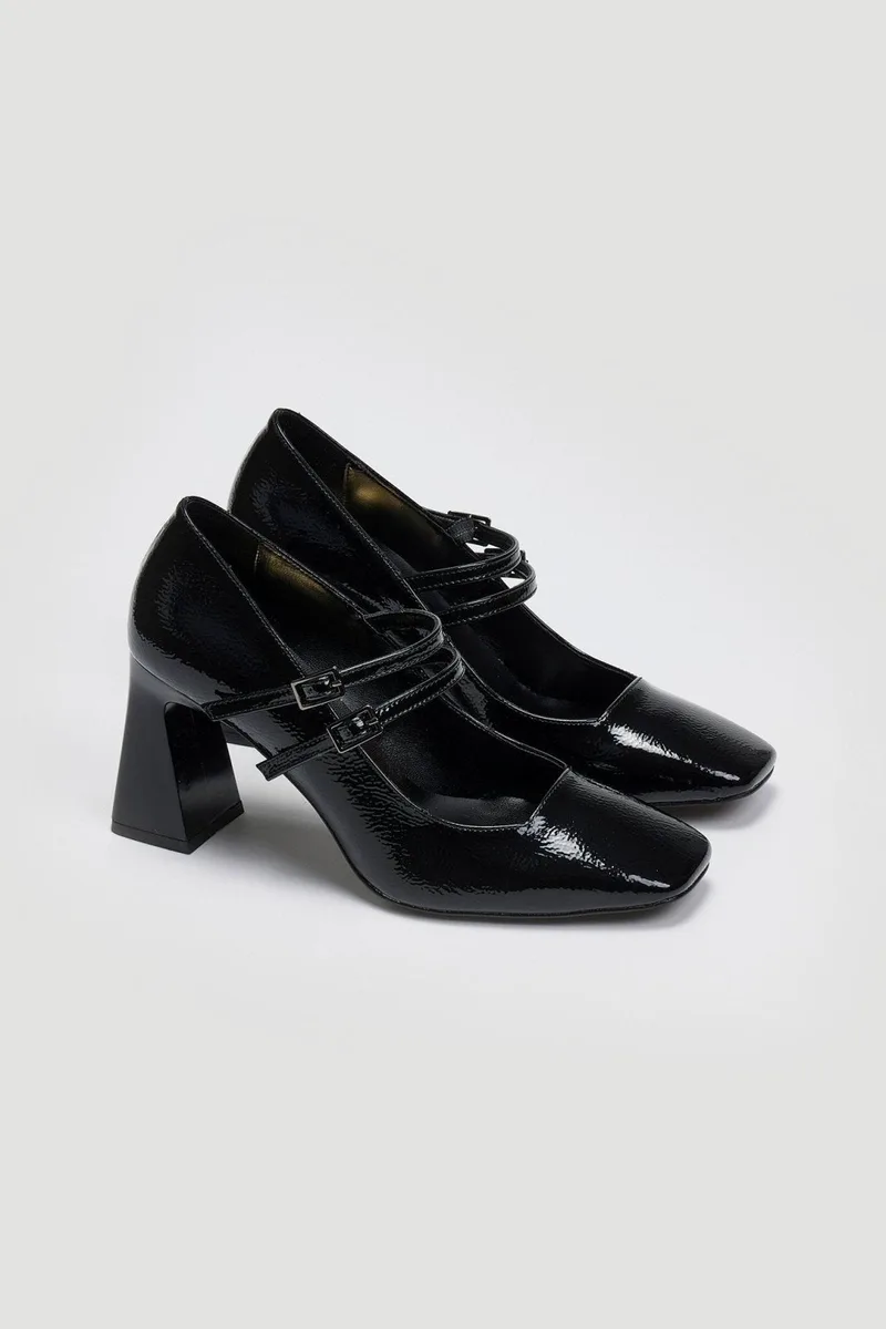 TFP Patent Pumps Double Strap - 820 λουστρίνι - Black