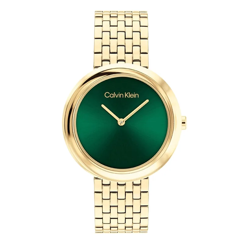 CALVIN KLEIN Twisted Bezel Χρυσό Stainless Steel Bracelet 25100066