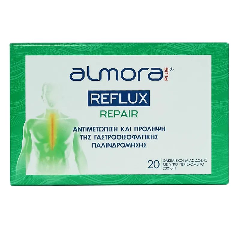 Almora Plus Reflux Repair για την Αντιμετώπιση & Πρόληψη της Γαστροοισοφαγικής Παλινδρόμησης, 20 Φακελάκια x 10ml