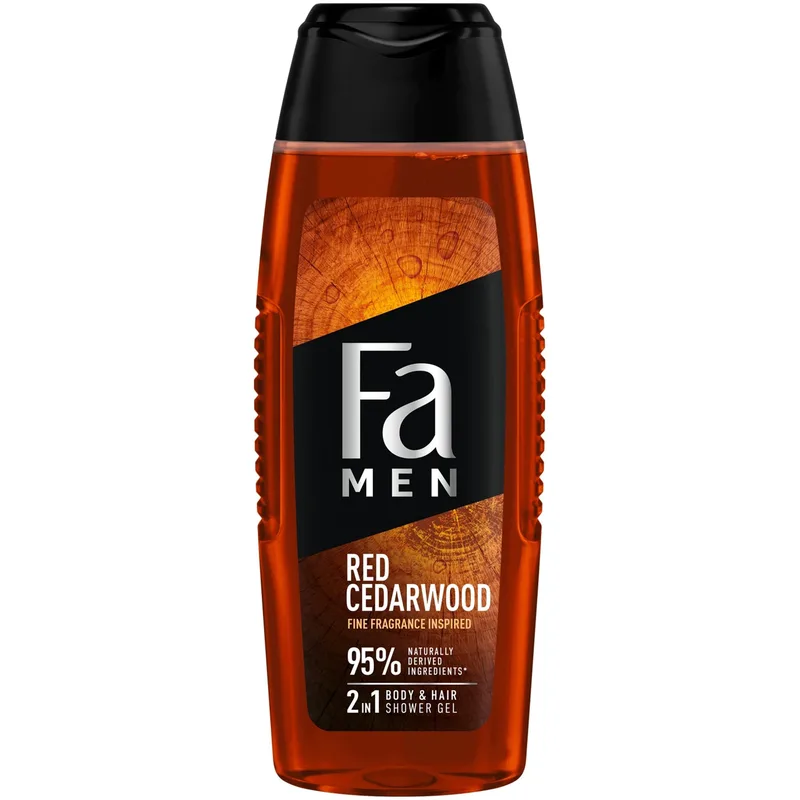 Fa Men Red Cedarwood 2 in 1 Shower Gel for Body & Hair Ανδρικό Αναζωογονητικό Αφρόλουτρο για Σώμα & Μαλλιά με Άρωμα Κόκκινου Κέδρου 400ml