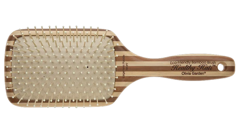 Olivia Garden Healthy Hair Bamboo Paddle Brush with Nylon Bristles - Large