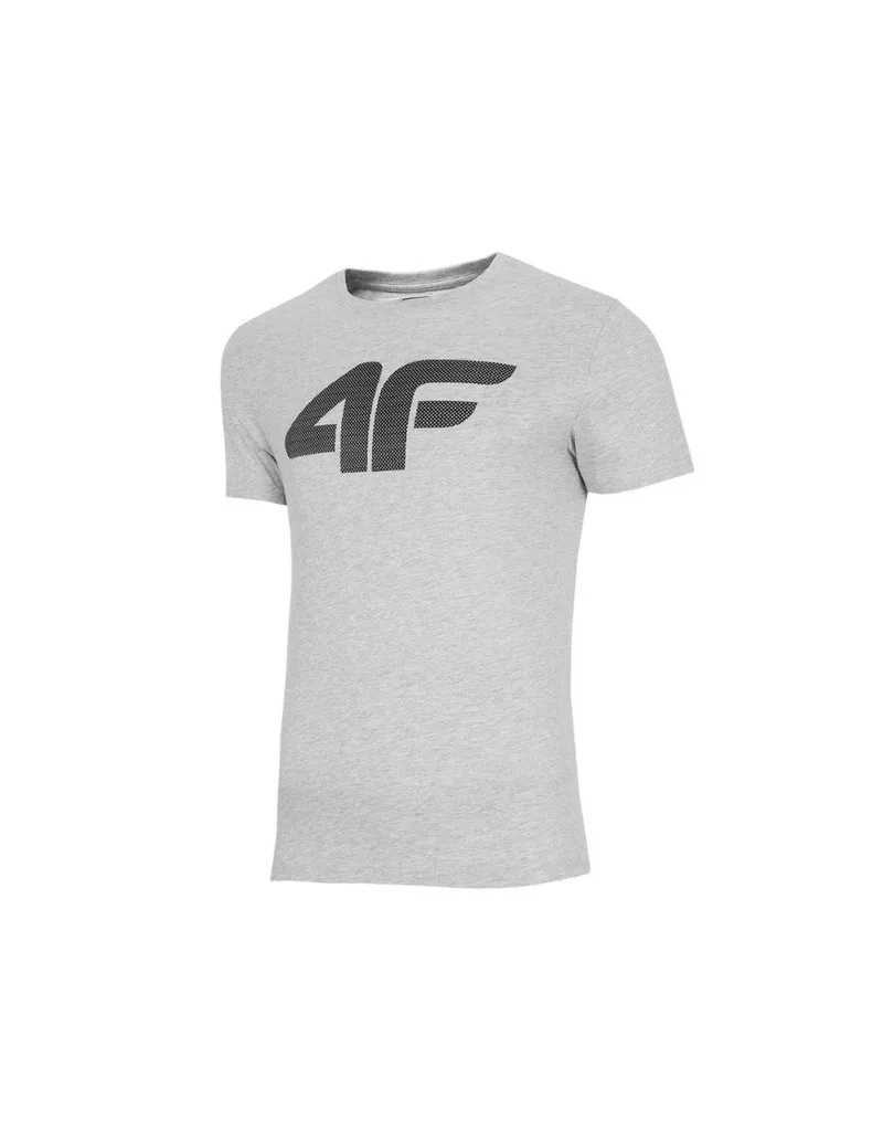 4F Ανδρικό T-shirt Γκρι με Λογότυπο H4Z22-TSM353-27M