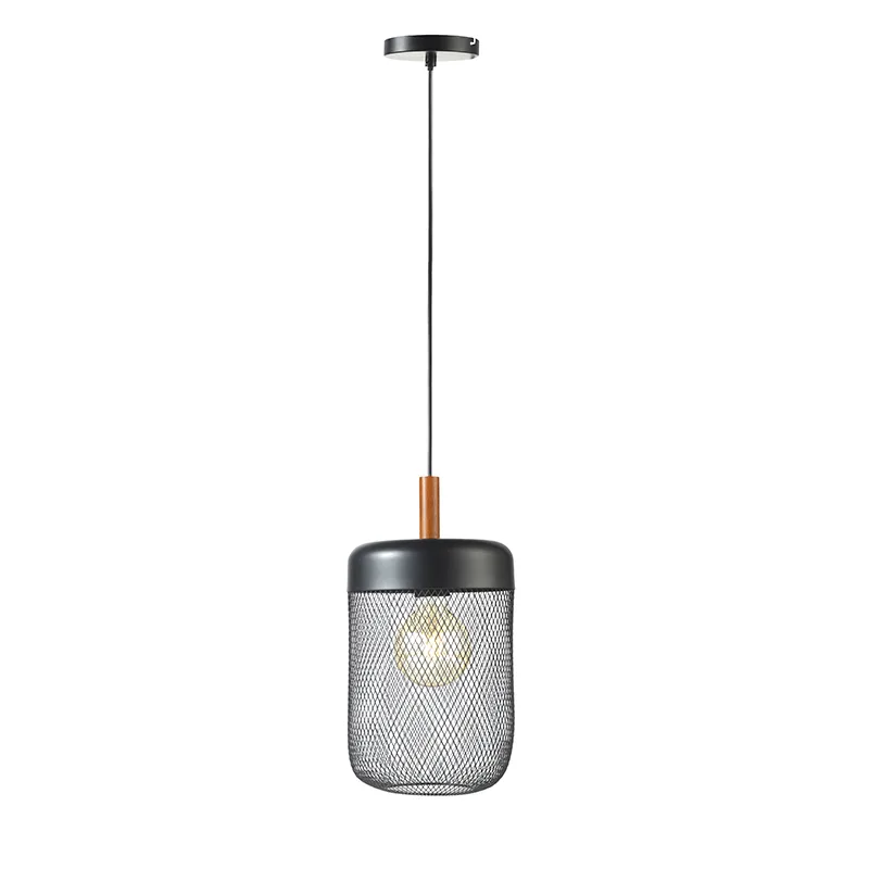 Φωτιστικό Οροφής Μονόφωτο Aca Parot TF501P20BK Black/Wood