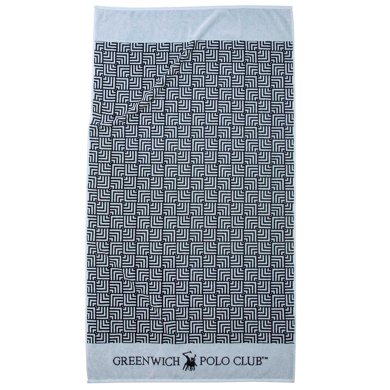 Greenwich polo club πετσετα θαλασσησ 90χ170 3731 γκρι, μαυρο