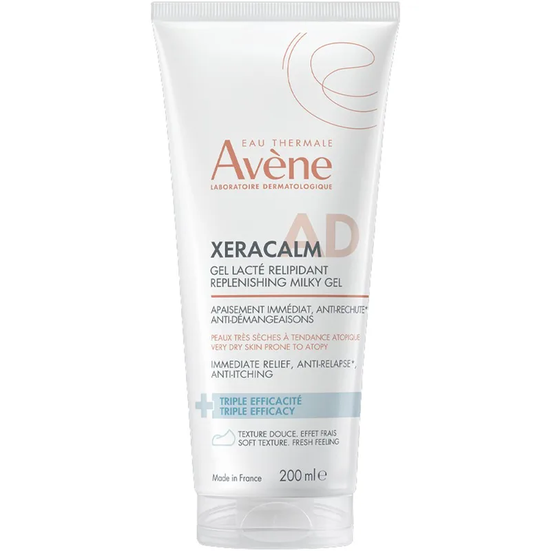 Avene Xeracalm A.D. Replenishing Milky Gel Γαλάκτωμα - Τζελ Αναπλήρωσης Λιπιδίων Σώματος για Ανακούφιση του Ξηρού Δέρματος με Τάση για Ατοπικό Έκζεμα & Αίσθημα Κνησμού 200ml