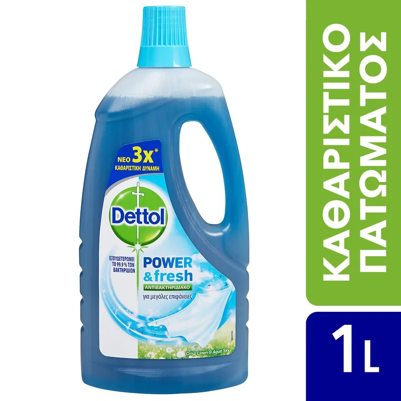 Dettol Power & Fresh Diluted Αντιβακτηριδιακό Καθαριστικό για Μεγάλες Επιφάνειες με Άρωμα Φρεσκάδας 1Lt