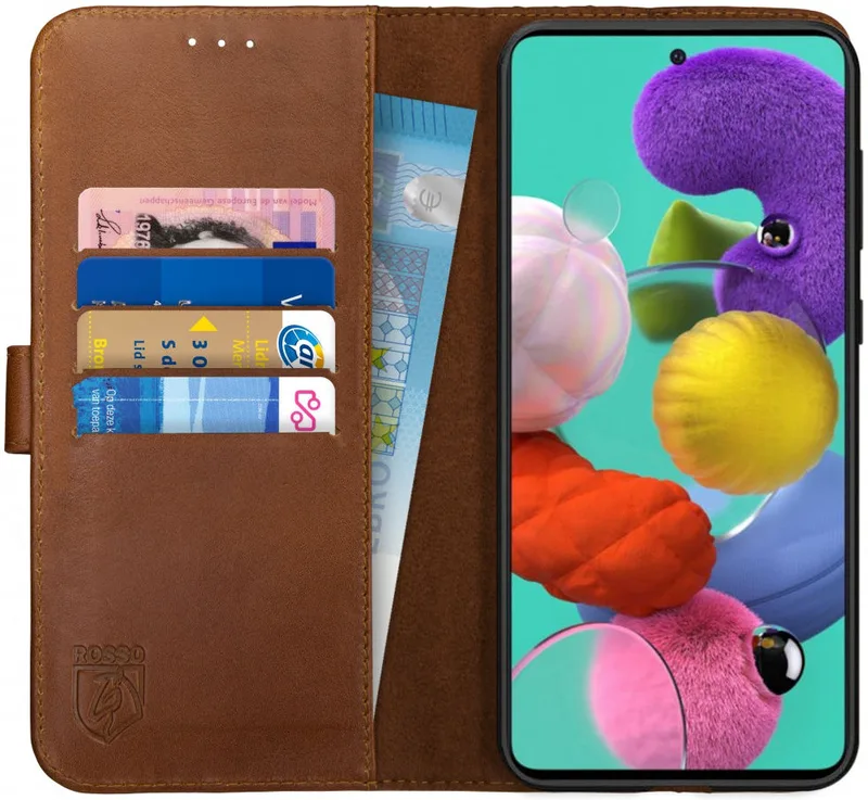 Κόκκινο Deluxe Δερμάτινη Θήκη Πορτοφόλι Samsung Galaxy A71 - Brown (8719246225864)