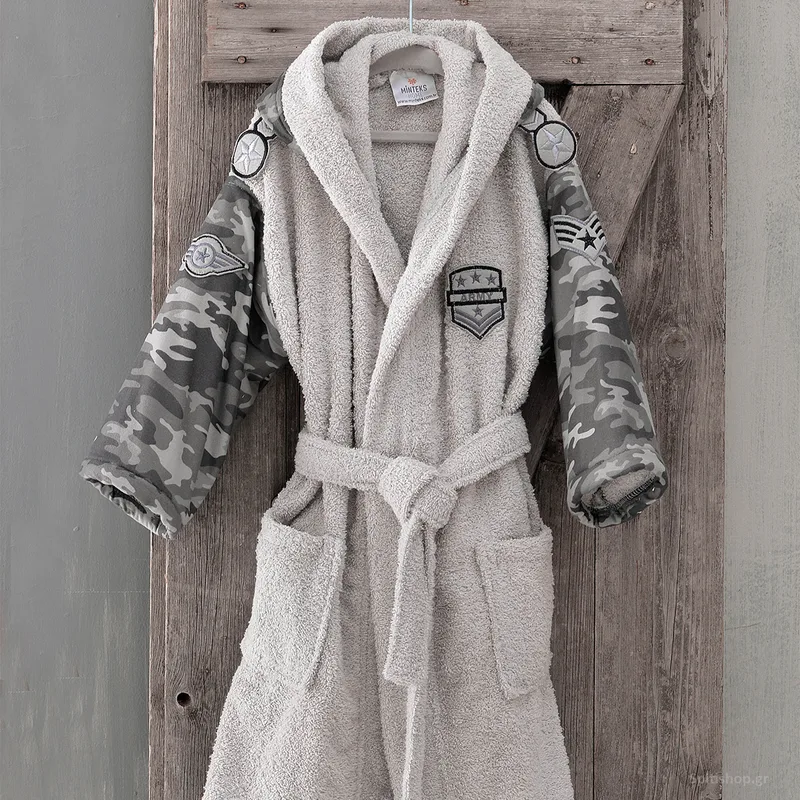 Παιδικό Μπουρνούζι Rythmos Army Grey No9-10 No9-10