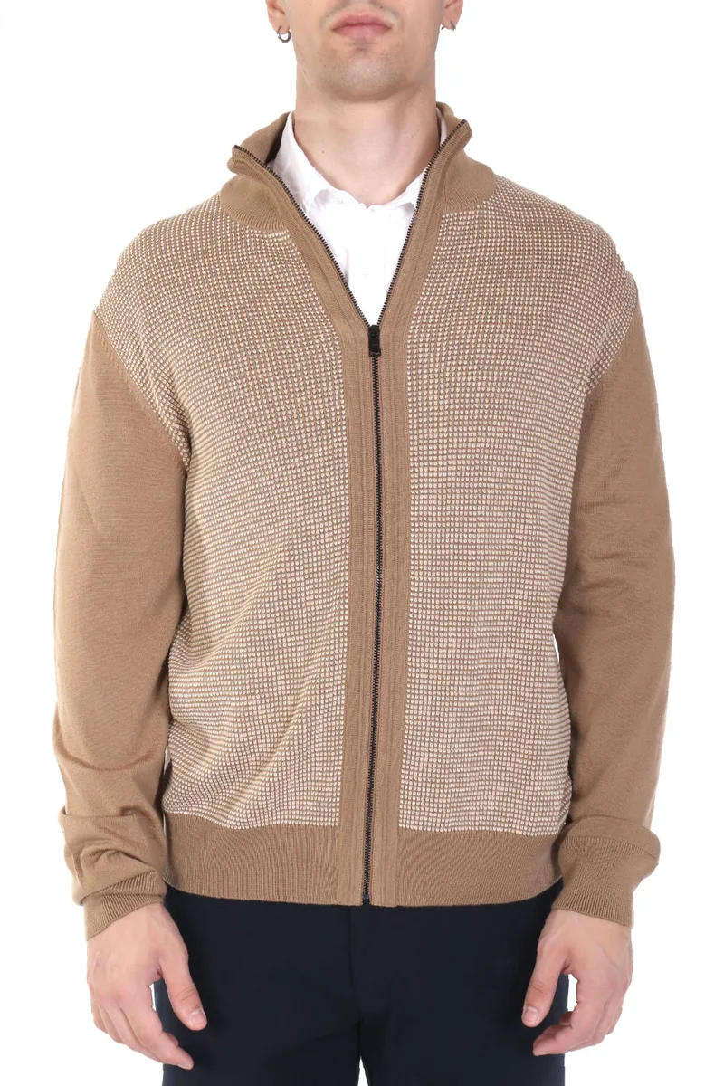 BOSS ΠΛΕΚΤΟ FULLZIP H-DAVETO ΜΠΕΖ