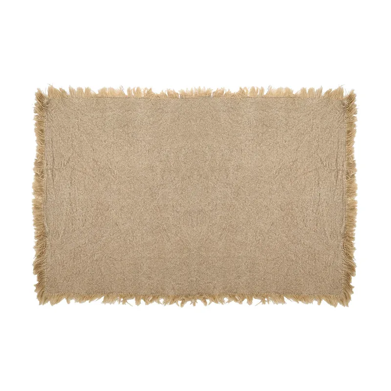 Σουπλά Με Κρόσσια Βαμβακερό Μπεζ 50x33εκ. Loom Estia 07-36102 (Σετ 2 Τεμάχια) (Ύφασμα: Βαμβάκι 100%, Χρώμα: Μπεζ) - estia - 07-36102