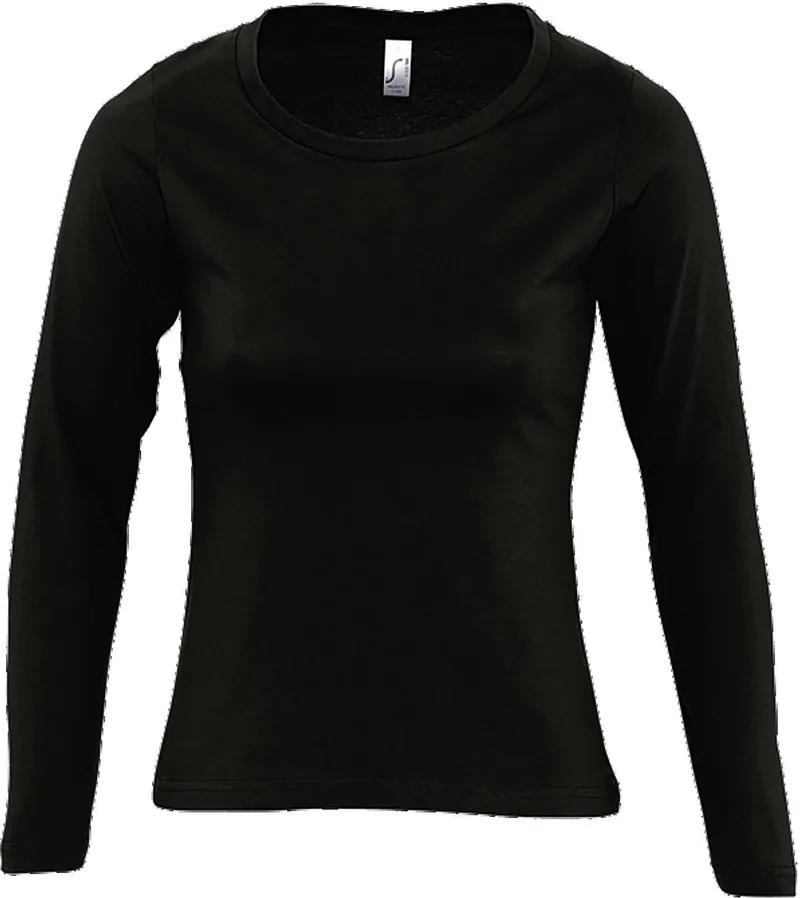 Γυναικειο μακρυμάνικο T-shirt Majestic SOLS 11425 Deep Black