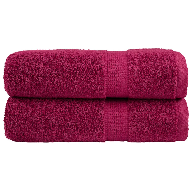vidaXL Premium Πετσέτες μπάνιου SOLUND 2 τμχ Bordeaux 70x140 εκ. 600 gsm
