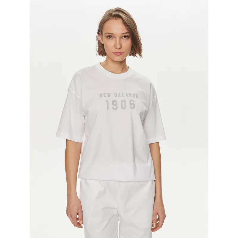 New Balance T-Shirt WT41519 Λευκό Oversize