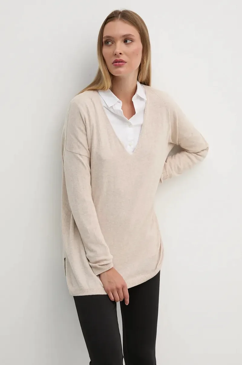 Πουλόβερ με προσθήκη μαλλιού Pepe Jeans ISELA V-NECK