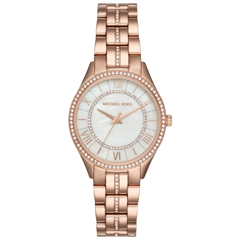MICHAEL KORS Lauryn Crystals Rose Χρυσό Stainless Steel Bracelet MK3716