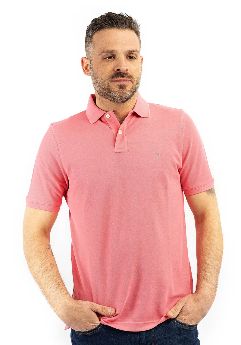 Fynch Hatton Basic Polo Μπλούζα Supima - 1120 1700 415 Cotton Candy